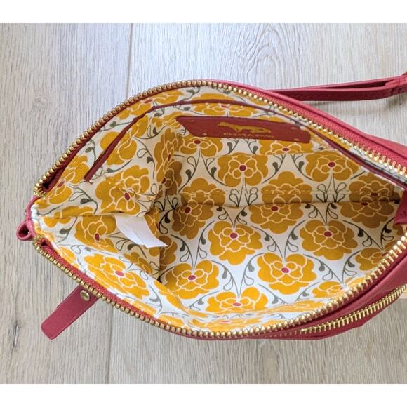 Emma Fox Leather Convertible Crossbody Bag Wristlet Cranberry Red Classics NEW - Picture 10 of 10